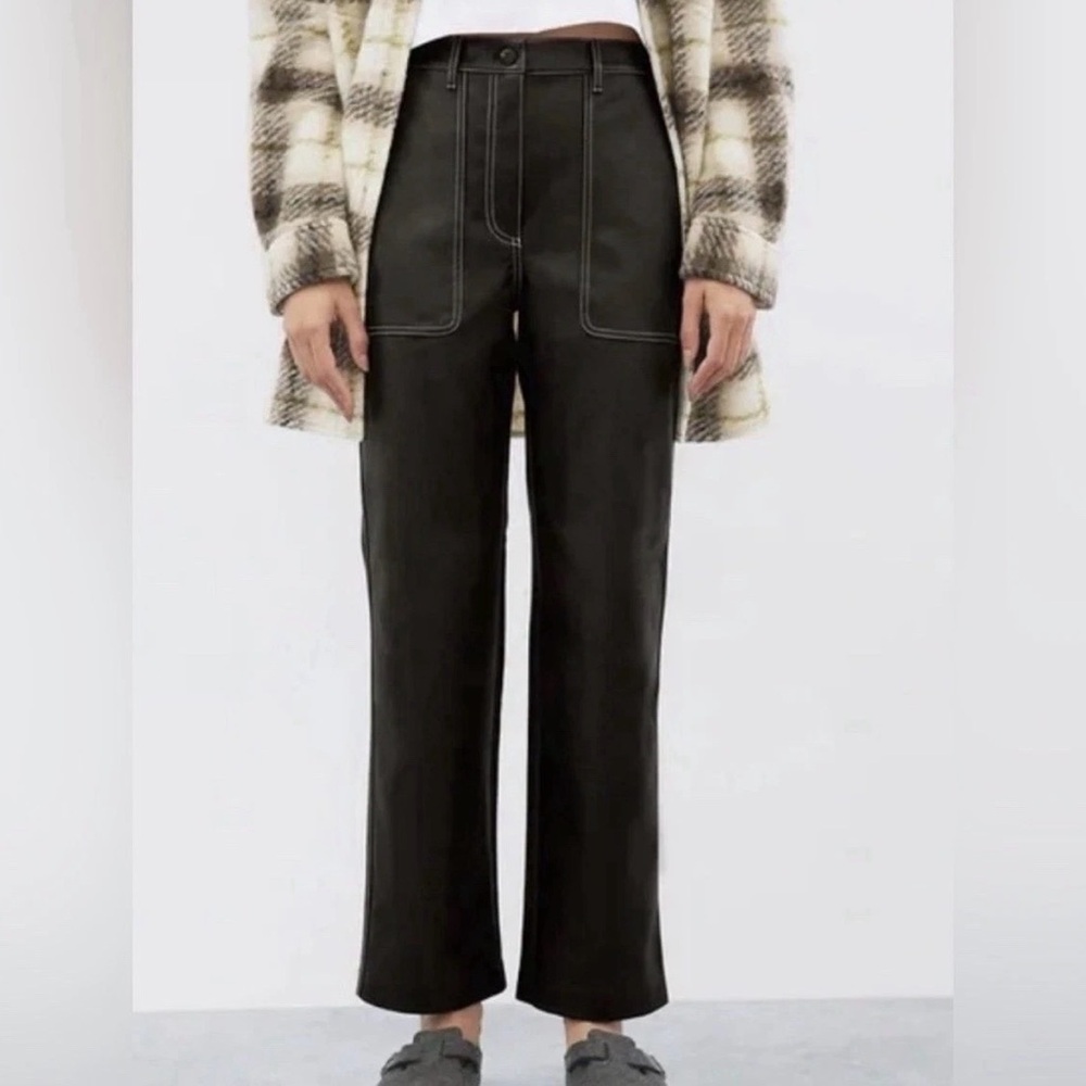 Aritzia Wilfred Free Lucy Pant Vegan Leather Black Size 2 NWT